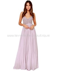 Blooming Prairie Crocheted Dusty Lavender Maxi Dress